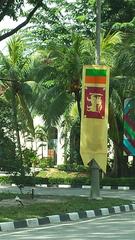 Vertically hanging Sri Lankan flag near Muzium Negara