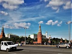 Moscow Kremlin view with river foreground