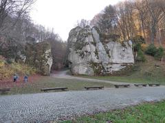 Krakow Gate limestone rock formation in Ojcowski National Park