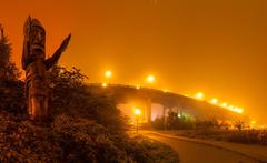 Burrard Bridge in fog