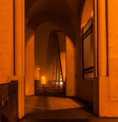 Burrard Bridge in fog