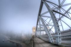 Foggy West End Vancouver view from Burrard Street Bridge