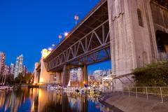 Burrard Bridge in Vancouver during blue hour