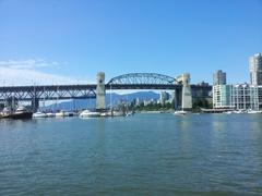 Burrard Bridge with mountains in the background