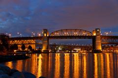 Burrard Street Bridge in Vancouver in the early morning