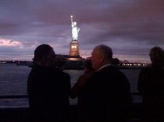 CCG in front of the Statue of Liberty with PACAREA Commander