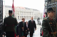 Polish Prime Minister Beata Szydło during her official visit to Hungary on 8 February 2016