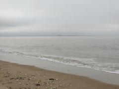 Fort Boyard seen from Anse de la Croix beach on Aix Island on a cloudy day