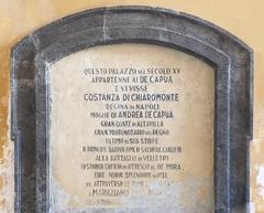 Inscription in the atrium of Palazzo Marigliano