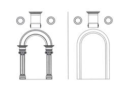 Original and modern portals in Palazzo Marigliano