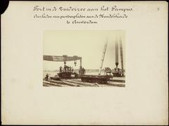 Construction of gun turrets at Forteiland Pampus in the Zuiderzee, part of the Defense Line of Amsterdam in 1892