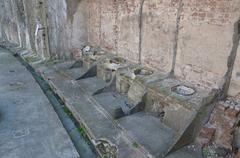 Former toilets on the artificial island Pampus