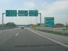 Italian A21 highway at Chieri exit