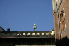 Milan, a detail from Piazza Mercanti, the only medieval square surviving in the town