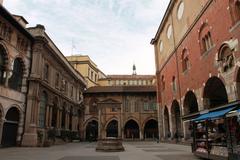 Piazza Mercanti in Milan, Italy