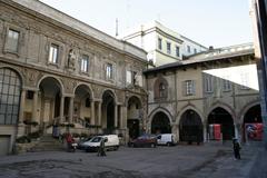 Palace of the Palatine Schools and Palazzo Panigarola in Piazza Mercanti, Milan