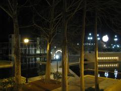 Armstrong Park Lagoon at night