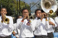 Trumpet players at the 2014 Class Got Brass Competition in Armstrong Park, New Orleans