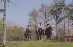 Mounted police officers in Armstrong Park, New Orleans