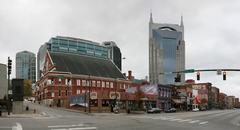 Nashville cityscape panorama including Opry and Broadway