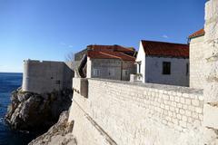 Aerial view of Dubrovnik's Old City Walls with the Adriatic Sea in the background