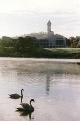 Cottrell Building and Wallace Monument at the University of Stirling