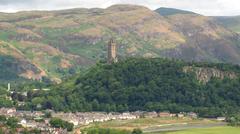 Abbey Craig near Stirling, Scotland, with Wallace Monument on top