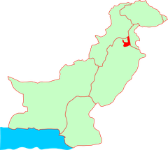 Location of Rawalpindi in Pakistan