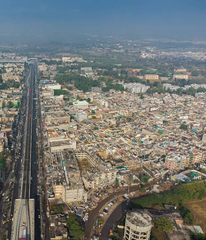 Ariel view of Rawalpindi from above