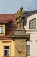 Fountain with the statue of Saint John of Nepomuk in the Market Square of Rybnik, Poland