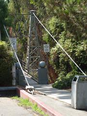 Pedestrian footbridge connecting two sections of Spruce Street