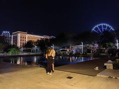 Budapest Erzsébet tér with Ferris Wheel and park area