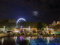 Budapest Erzsébet tér park with Ferris wheel