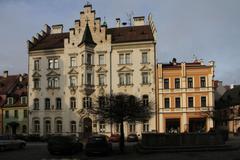 Scenic view of Loket town in the Czech Republic with historic buildings and river