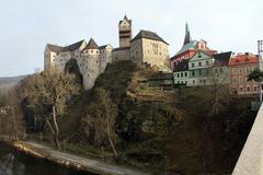 View of Loket Castle in the Czech Republic with surrounding landscape