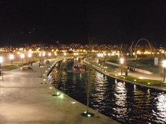 Paseo Santa Lucía in Monterrey at night, February 3, 2008