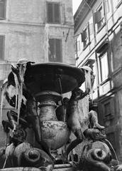 fountain with icicles at the edge in Rome, December 1937