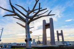 L’arbre empathique devant le pont de Recouvrance à Brest