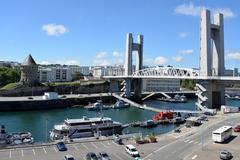 Tour Tanguy and Pont de Recouvrance in Brest, France