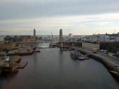 Pont de Recouvrance view with Penfeld River and Rade de Brest