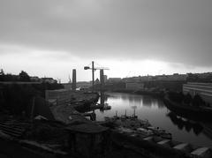 View of the Penfeld river in Brest looking south