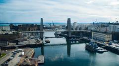 Brest cityscape with river, bridge, and marina