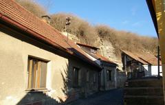 Jenštejn houses in the former castle moat