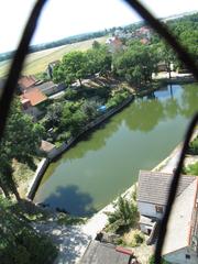 pond beneath the ruins of Jenštejn Castle