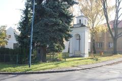 Jenštejn village common with chapel and memorial