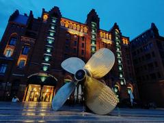 Maritime Museum Hamburg with a ship propeller