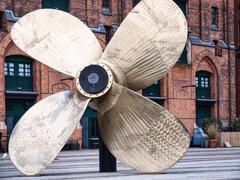 Close-up of ship propeller at International Maritime Museum, Hamburg