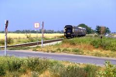 Marchegger Ostbahn locomotive 5145 at Hausfeldstraße railway crossing in Vienna