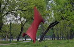 Sculpture 'Rising' by Staniaław Małek at Nowa Huta Lake, Kraków