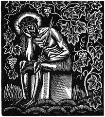 Man of Sorrows wood engraving